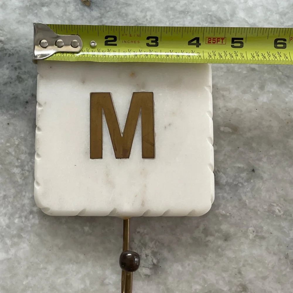 Marble & Brass “M” Wall Hook
